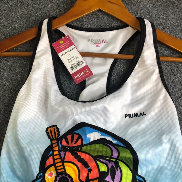 Primal Ragbrai Cycling Jersey Womens 2XL Tank Built in Bra ON THE ROAD AGAIN - Picture 3 of 11